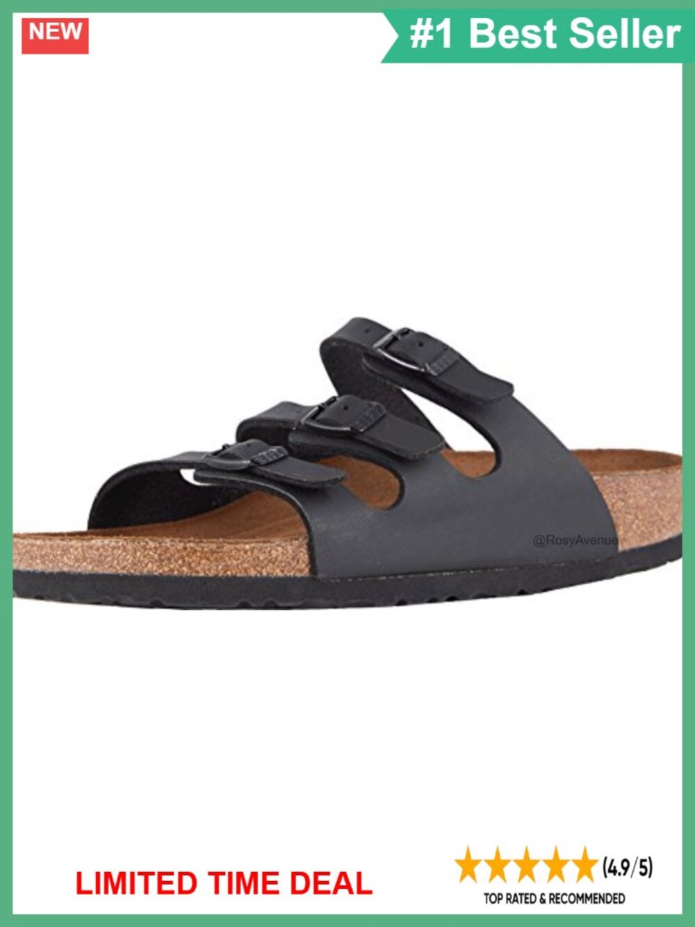Birkenstock Florida Soft Footbed Birko-Flor Triple Strap Slide Sandals